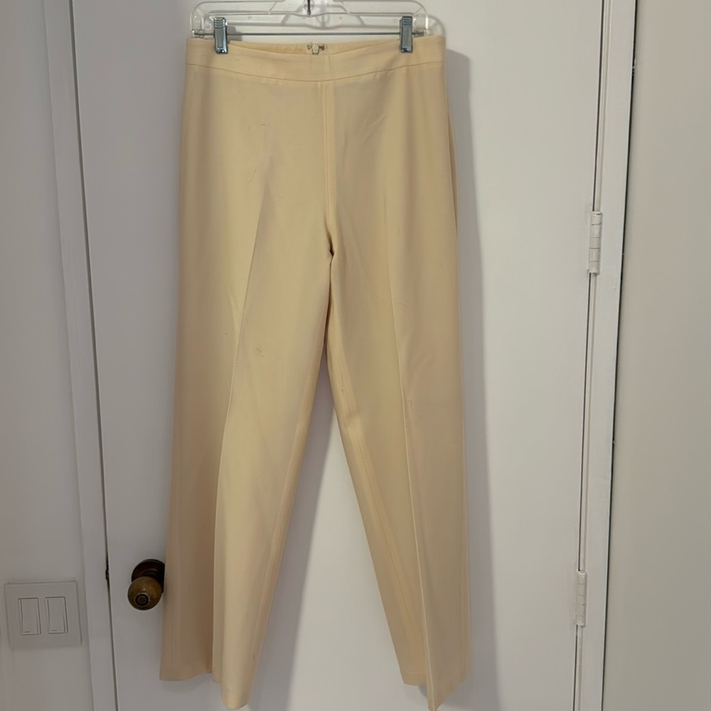 Winter white wool trousers
